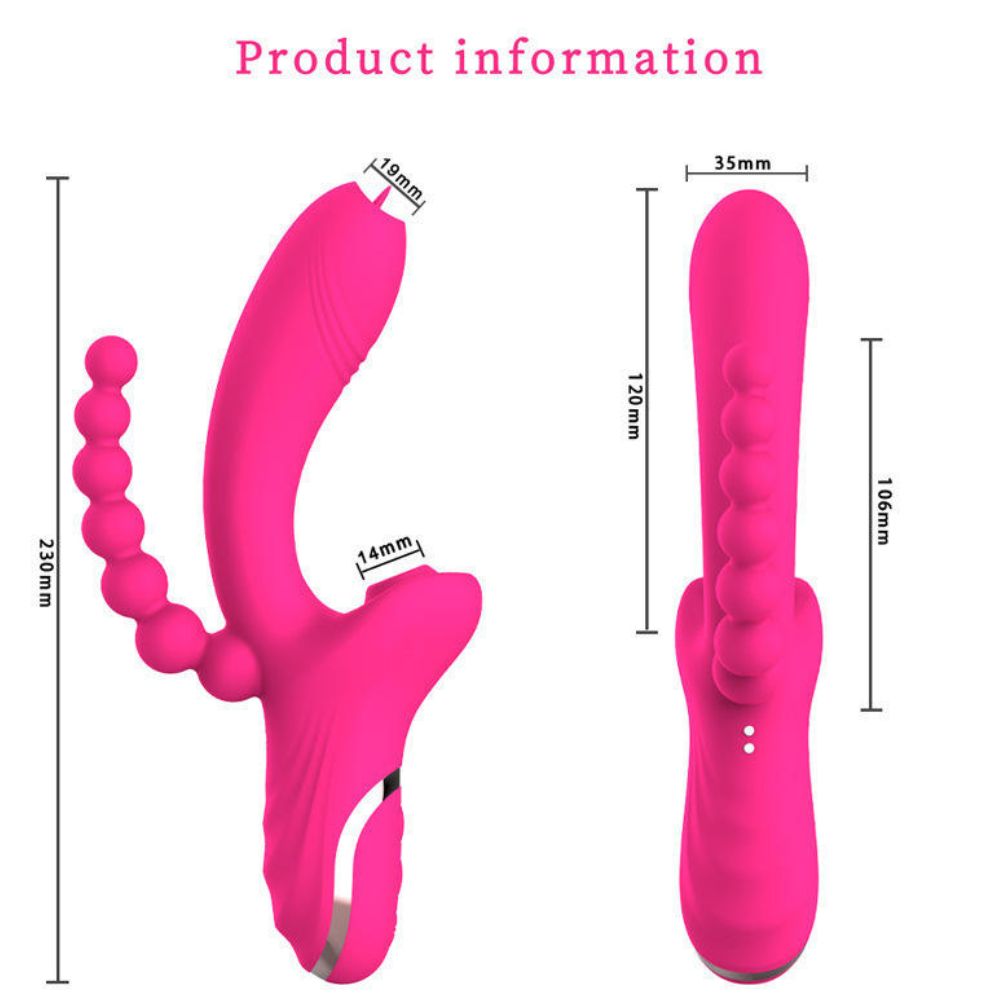 Intense Curve Dual Stimulator Dildo Sucker Vibrator