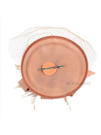 Premium Blush Pink Fascinator Hat For wedding Party | HAT-13