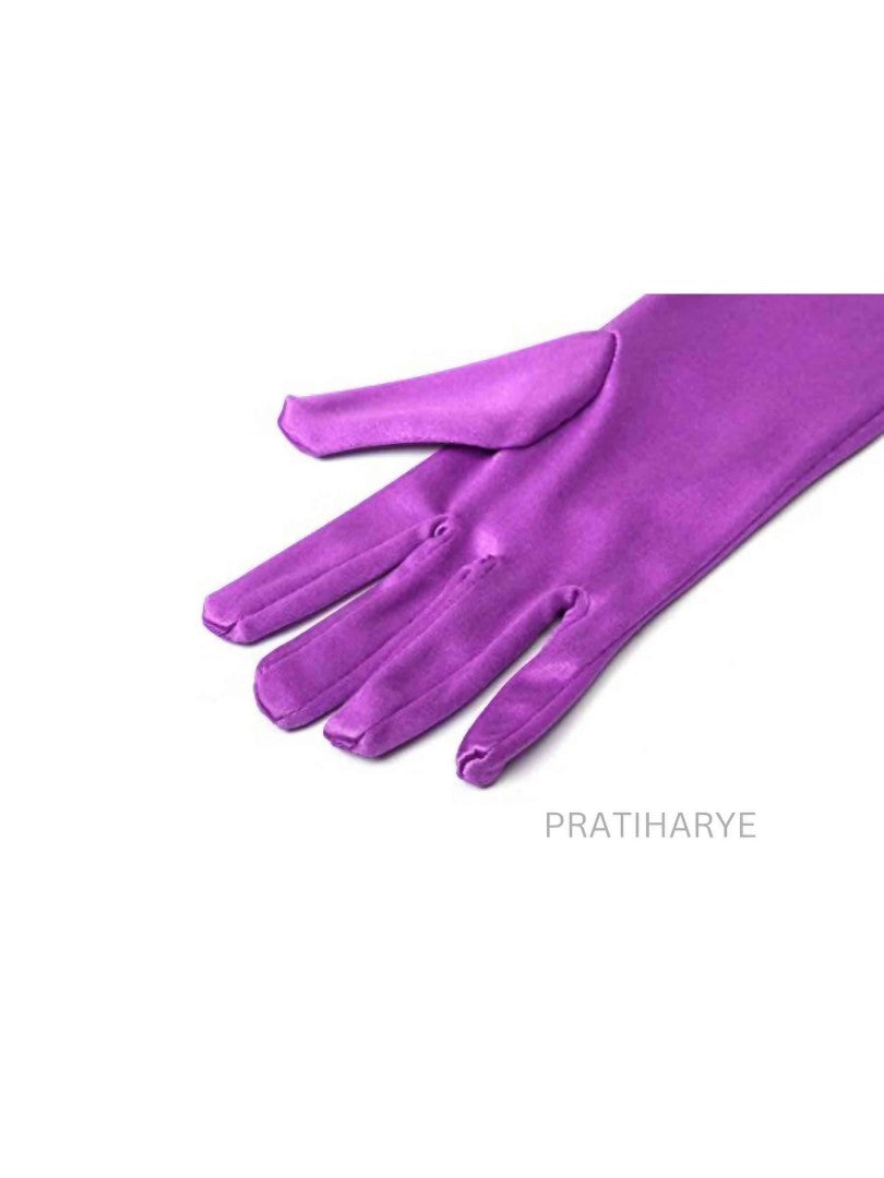 Satin Gloves Purple