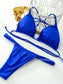 Pratiharye Women's Sexy 2 Pcs Ruched Triangle Bikini Bra with Thong - Swimsuit Set - Non-Wired - Soft Removable Padding