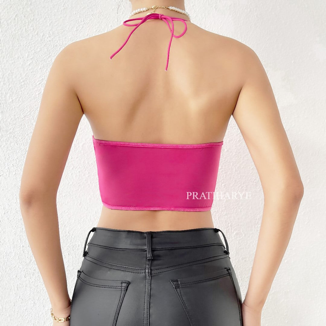 Crop Satin Fishbone Corset