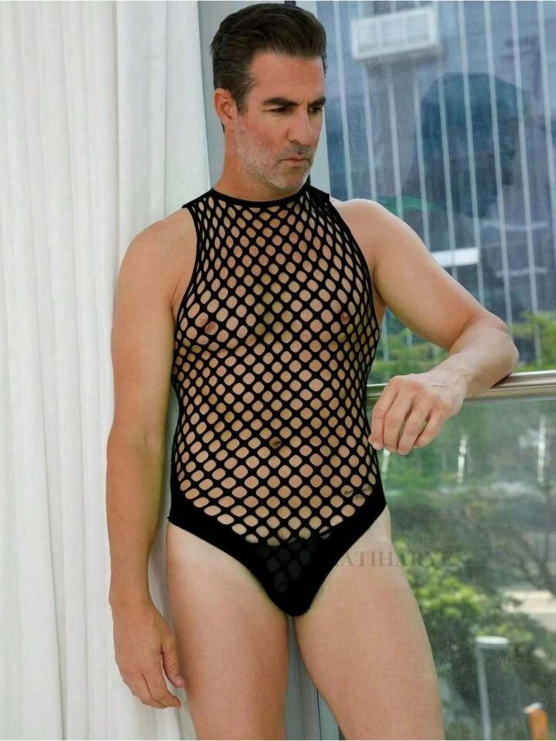 Unisex Mesh Fishnet Bodysuit