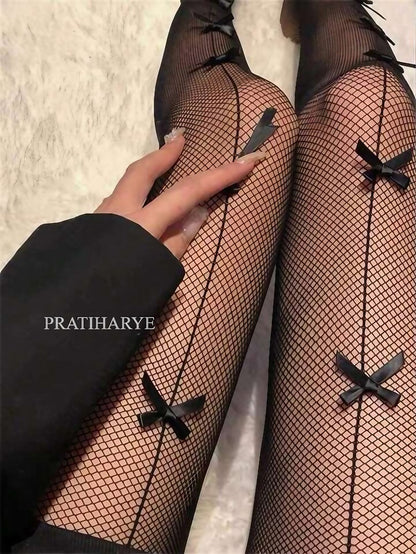 Front Cross Mesh Fishnet Stockings