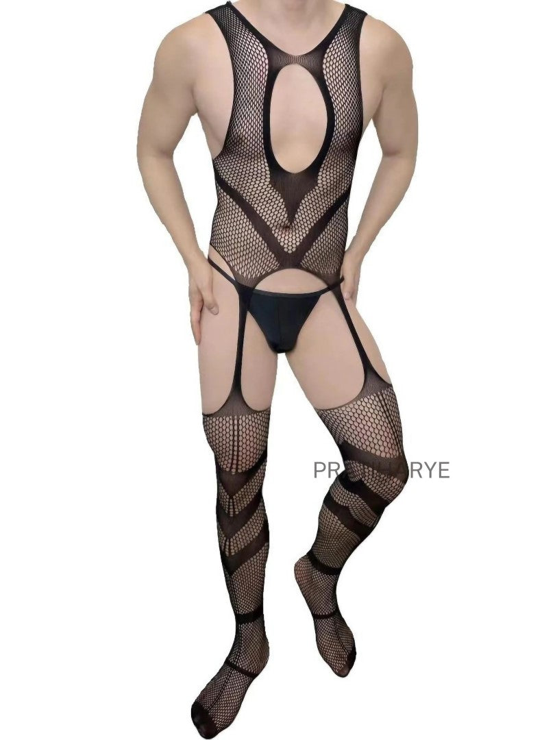 Men Fishnet Bodystocking