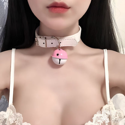 Cute Pink Collar Leash With Bell Charm
