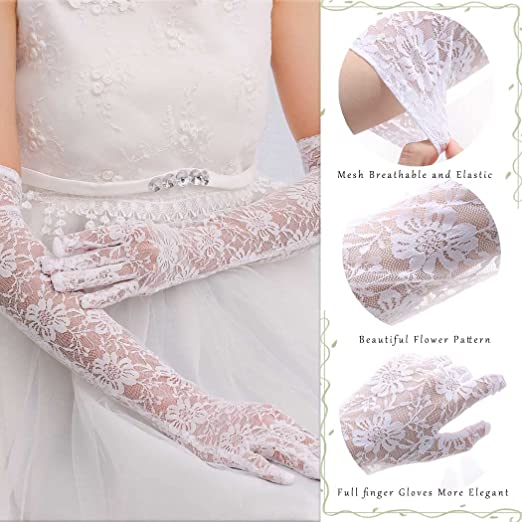 Long Floral Lace Gloves
