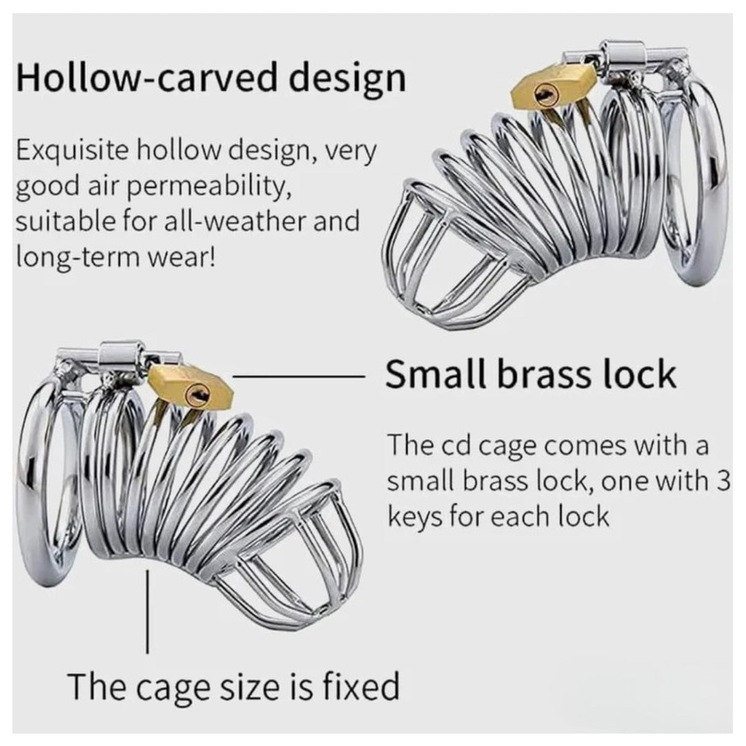 Spring Designed Stainless Steel Men Chasity Lock