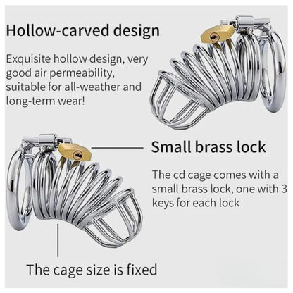 Spring Designed Stainless Steel Men Chasity Lock