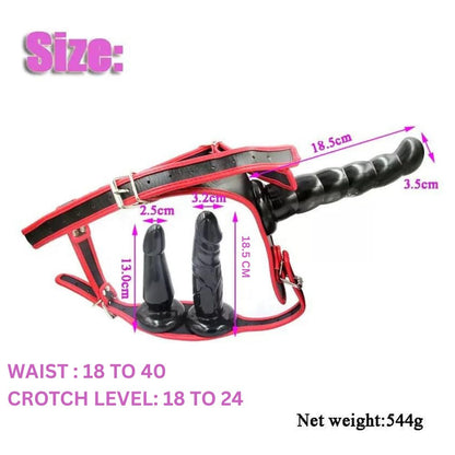 3-in-1 Strap-On Harness Set with Removable Dildo