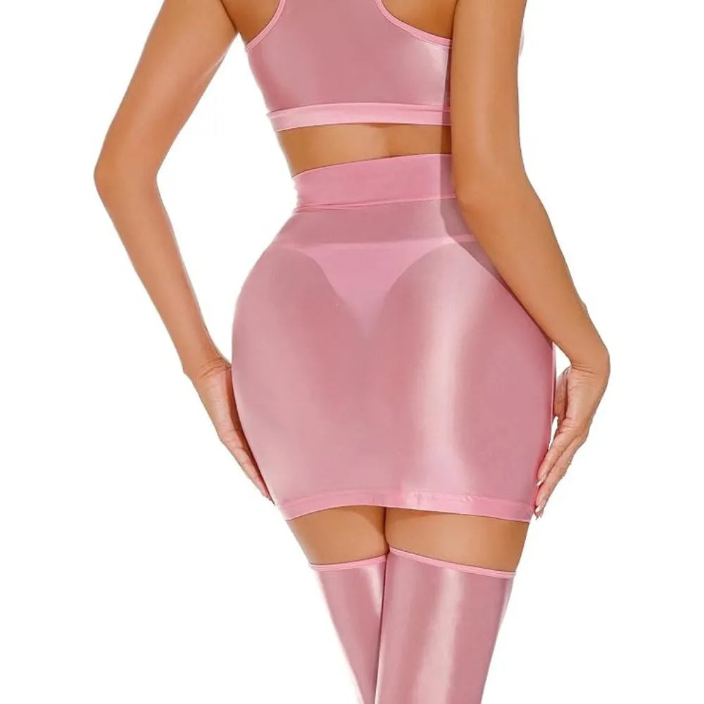 Nylon Spandex Mini Skirt for Women