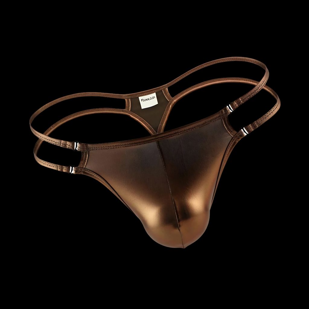 Metallic Strappy Men Thong
