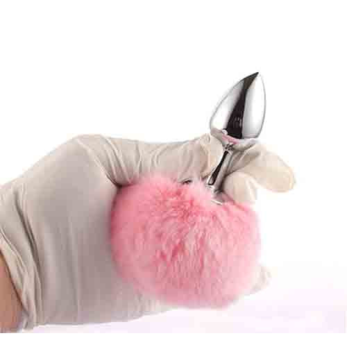 Stainless Steel Bunny Tail Butt Plug