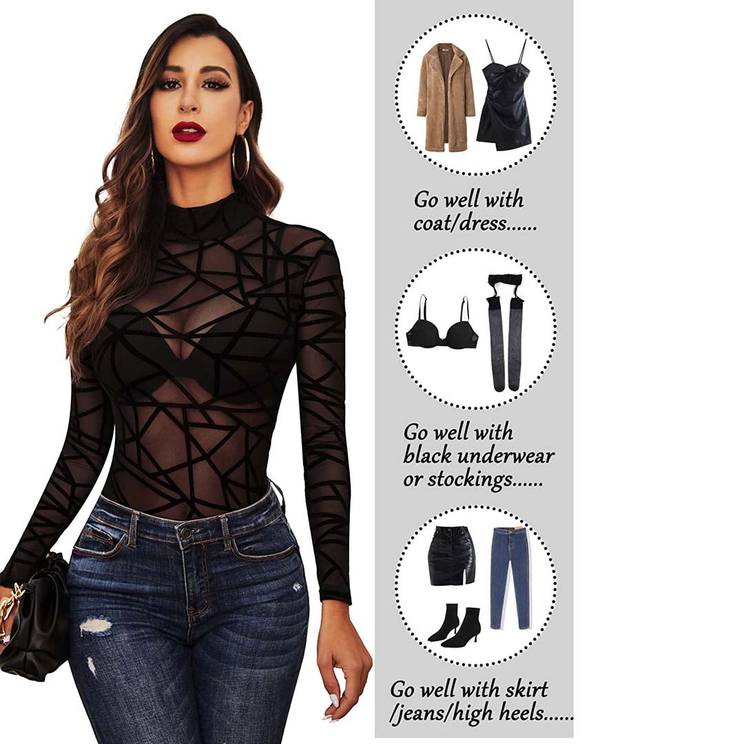 Trendy Sheer Bodysuit