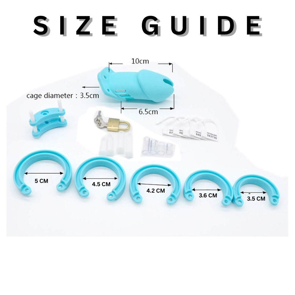 Long Neck Silicone Male Chastity Cage lock