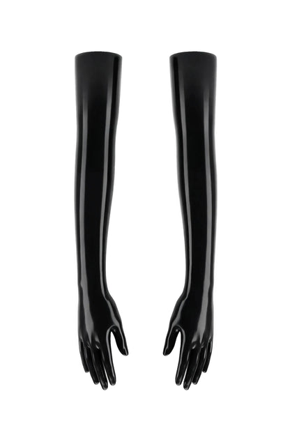 Black Handmade Pure Latex Long Gloves – Free Shine Oil