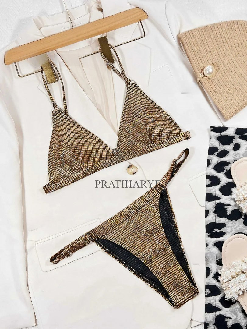 Metalic Snake Skin Bikini Set price