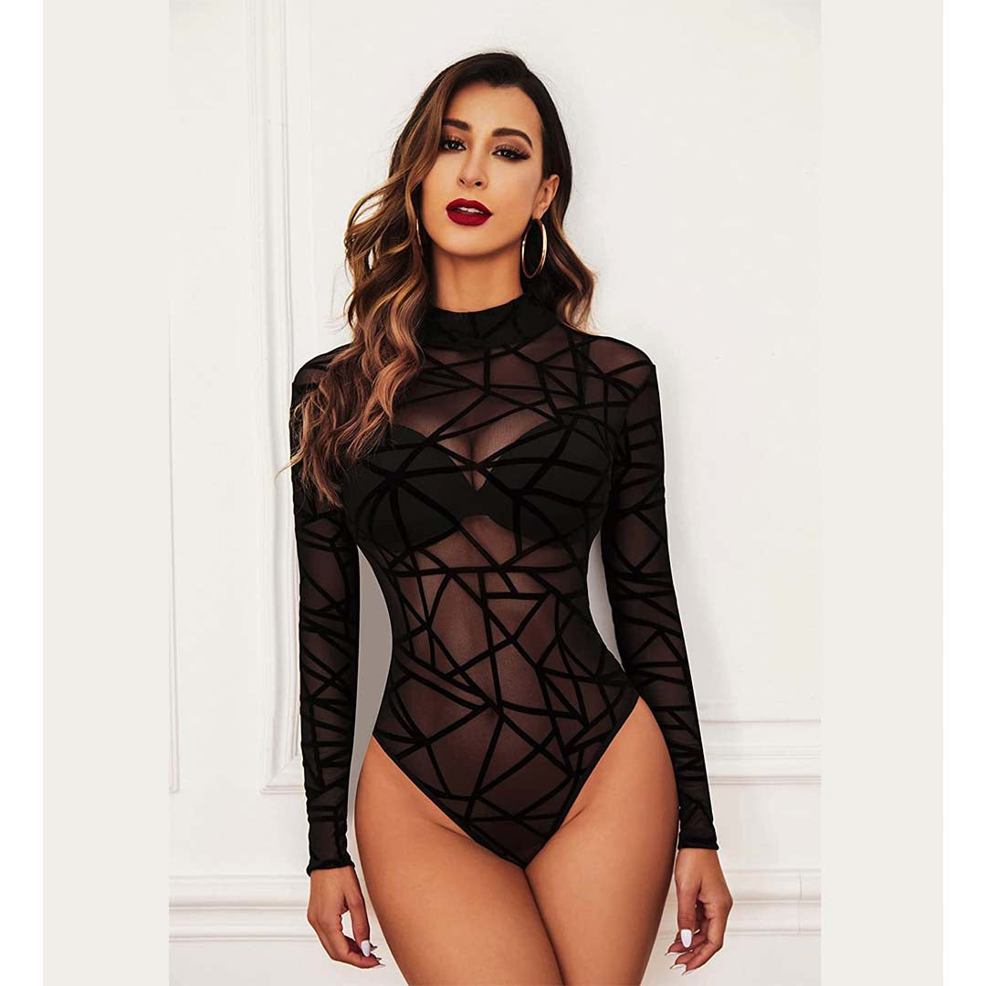 Trendy Sheer Bodysuit