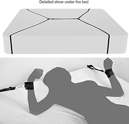 Bed Restraining with Feather Handcuff &amp; Eye Mask