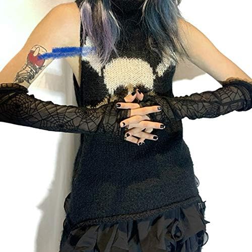 Gothic Spiderweb Mesh Arm Gloves