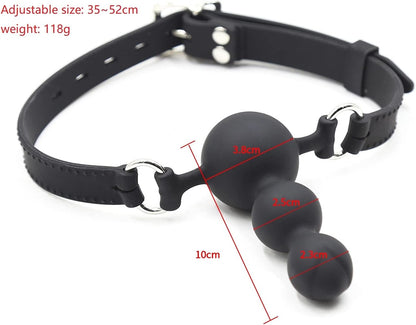 Beaded Silicone Dil-do Strap Gag