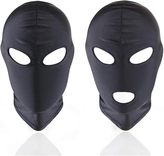 Black Full-Face Fetish Mask with Eye &amp; Mouth Openings