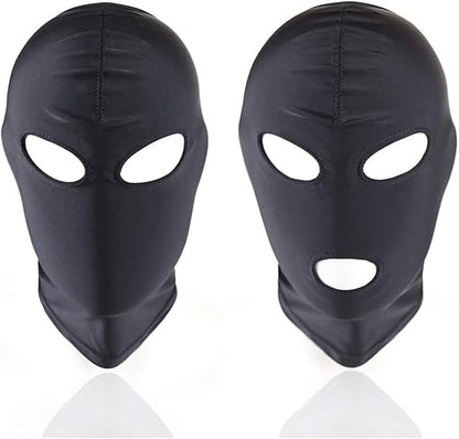 Black Full-Face Fetish Mask with Eye &amp; Mouth Openings