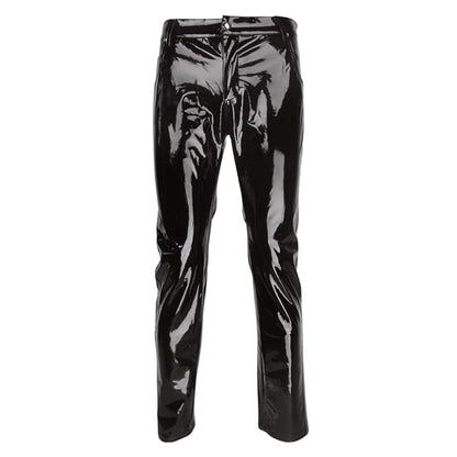 Black High-Gloss Vinyl Leather Pants