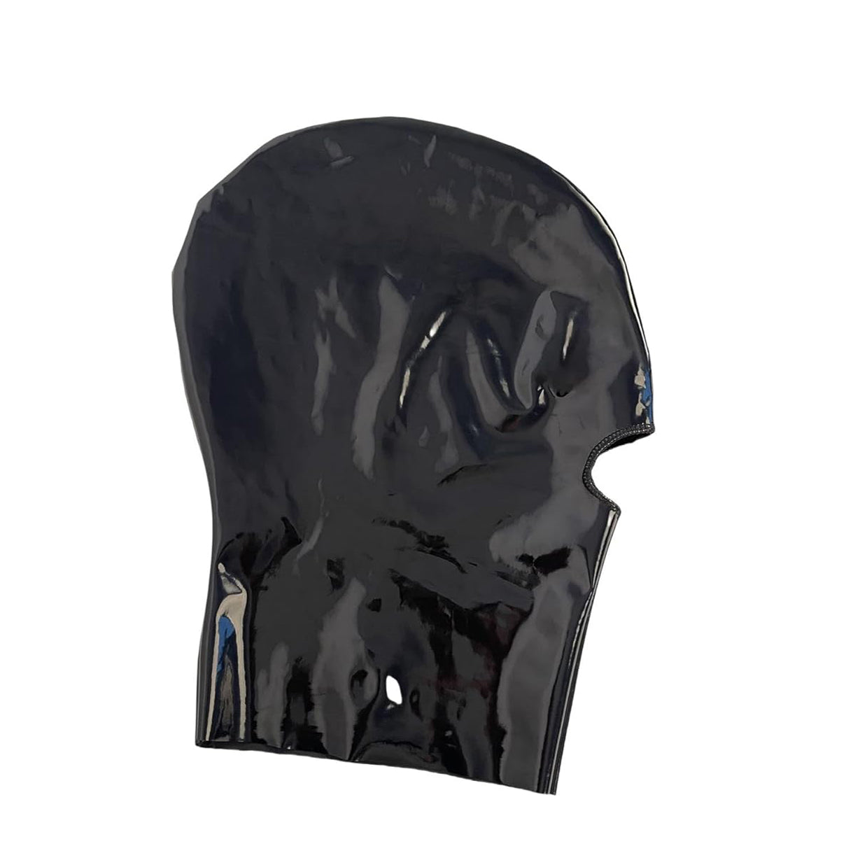 Latex Full Face Bondage Hood Mask with Mouth Opening
