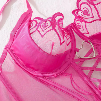 Heart Lace Corset Lingerie/Bikini Set