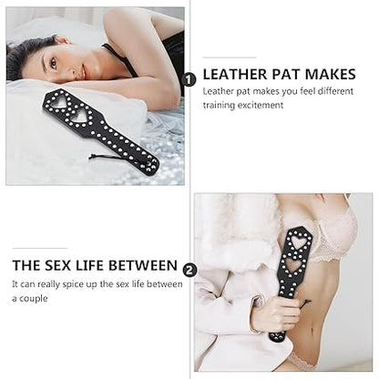 Two Hearts Deluxe Studded Bondage paddle