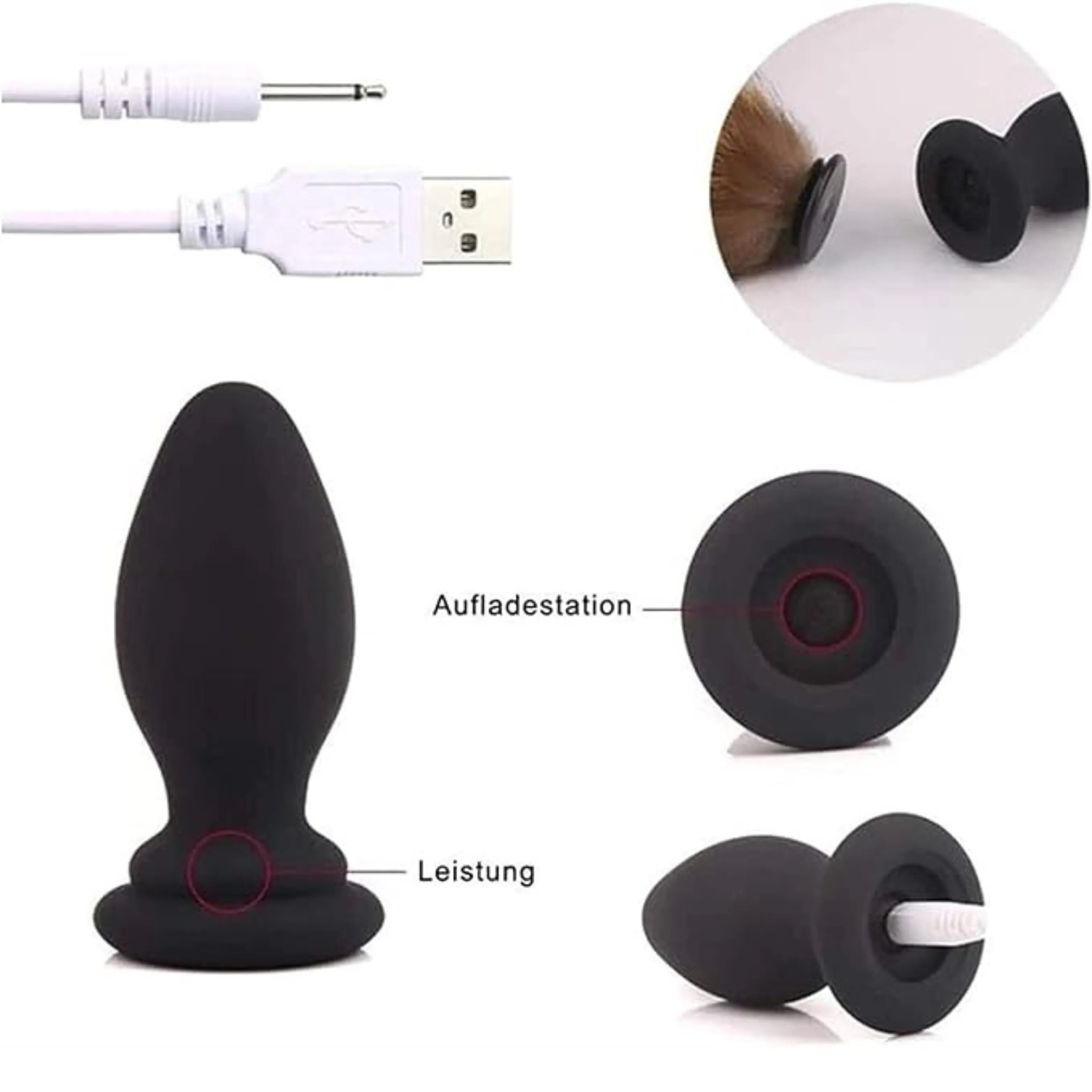 Vibrating Fox Tail with Remote Control
