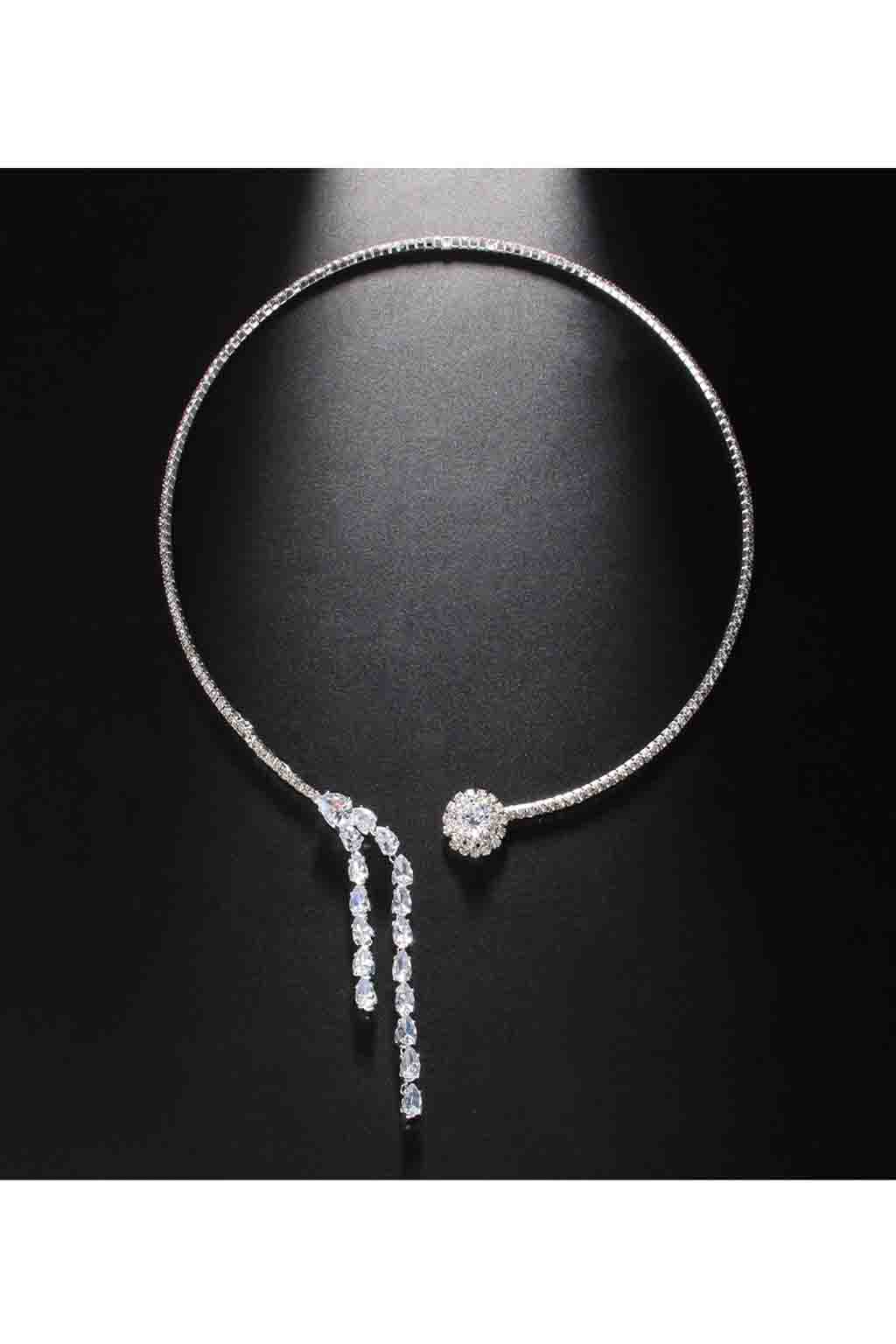 Sexy Silver Rhinestone Neck Choker