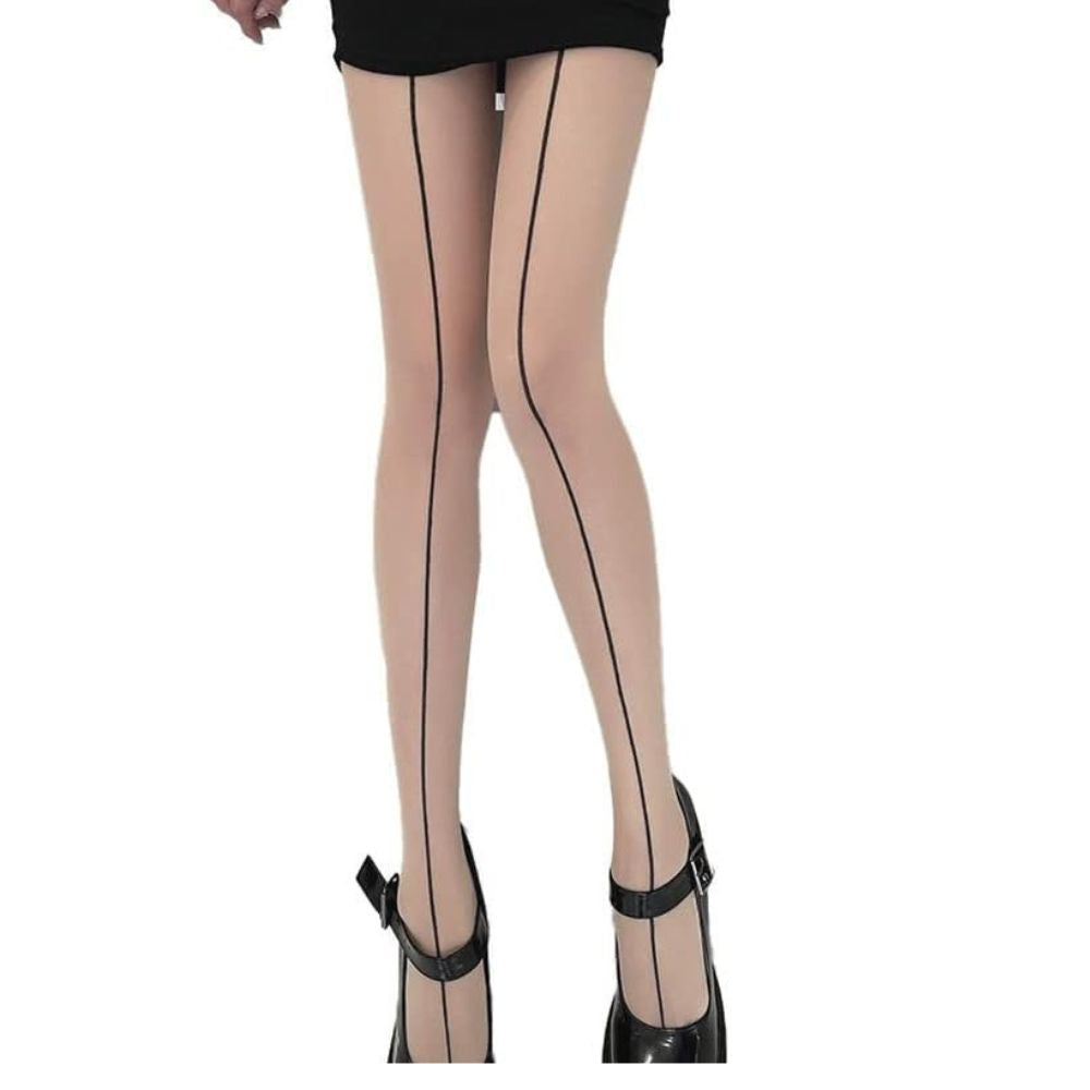 Sheer Pantyhose with Back Seam line