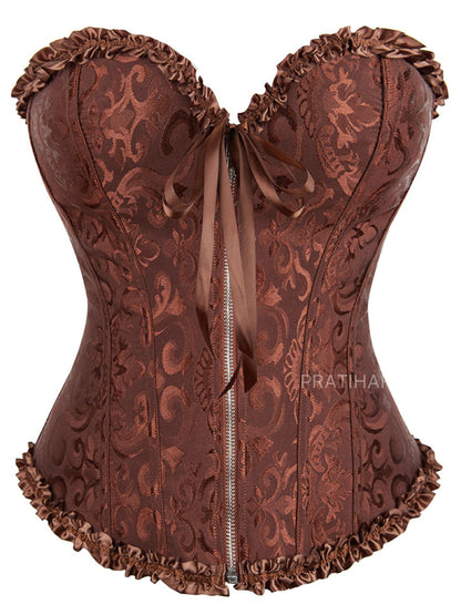 Jacquard Frill Trim Corset