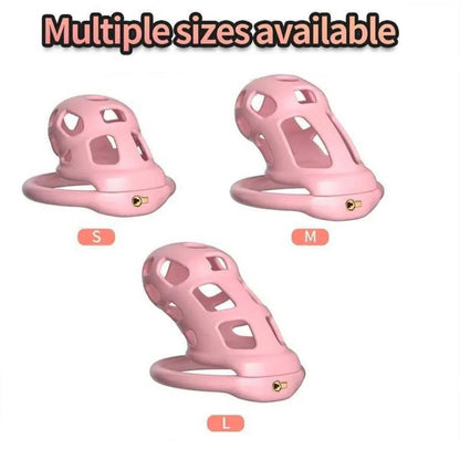 Pink Cobra Silicone Head with Pvc Ring Chastity Cage