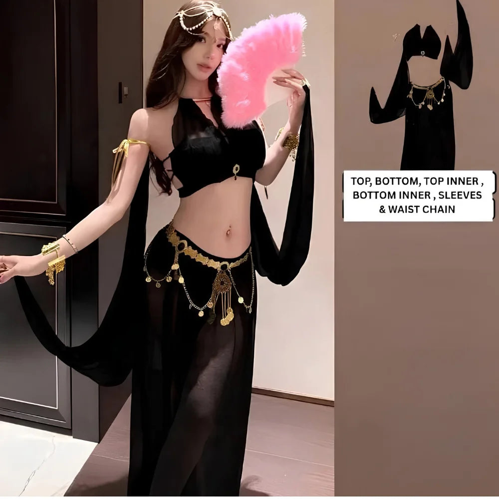 Arabian Belly Dancer Roleplay Outfit - Black