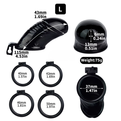 Premium PVC Ribbed Male Chastity Cage