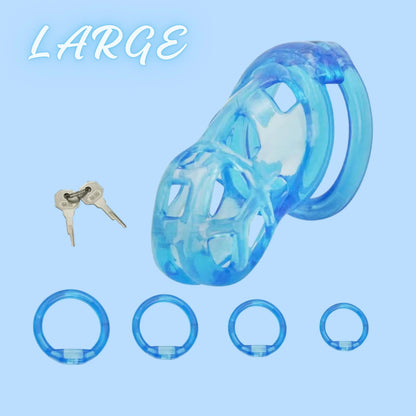 Premium Silicone Head Chastity Cage with Resin Rings
