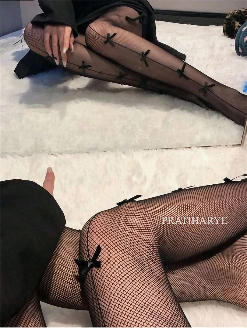 Front Cross Mesh Fishnet Stockings