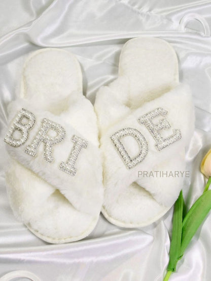 Premium Cute Fluffy Bride &amp; Wifey Slippers