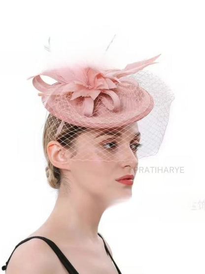 Premium Blush Pink Fascinator Hat For wedding Party | HAT-13