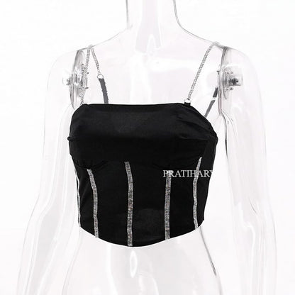 Satin Rhinestone Corset/Top