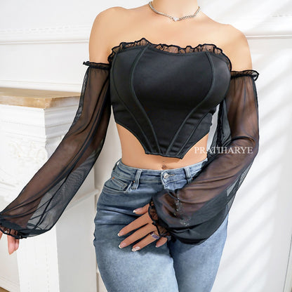 Solid Halte Corset Tops for Women - pratiharye