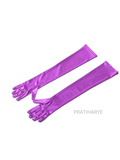 Satin Gloves Purple