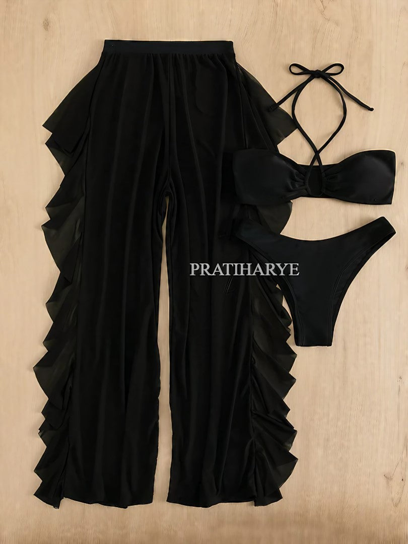 3Pc Beachwear With Ruffle Pant Online