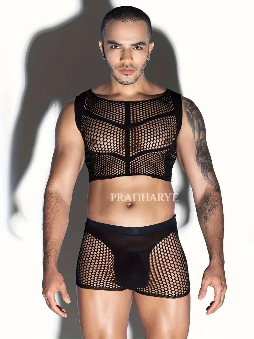 Men Fishnet T-shirt &amp; Underwear design