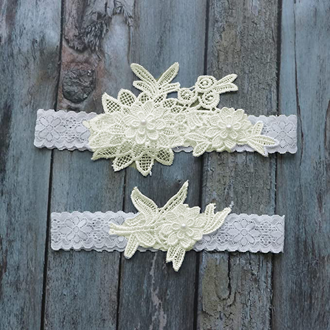 Embriodery Lace Bridal Garters set