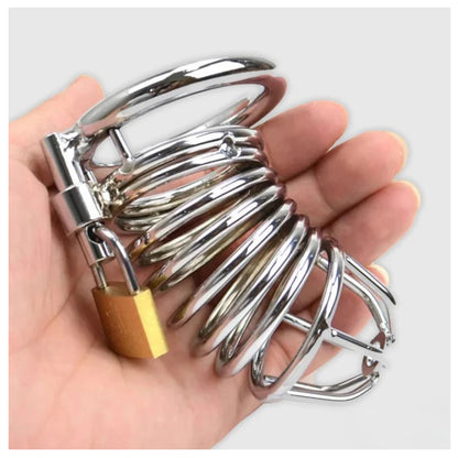 Spring Designed Stainless Steel Men Chasity Lock
