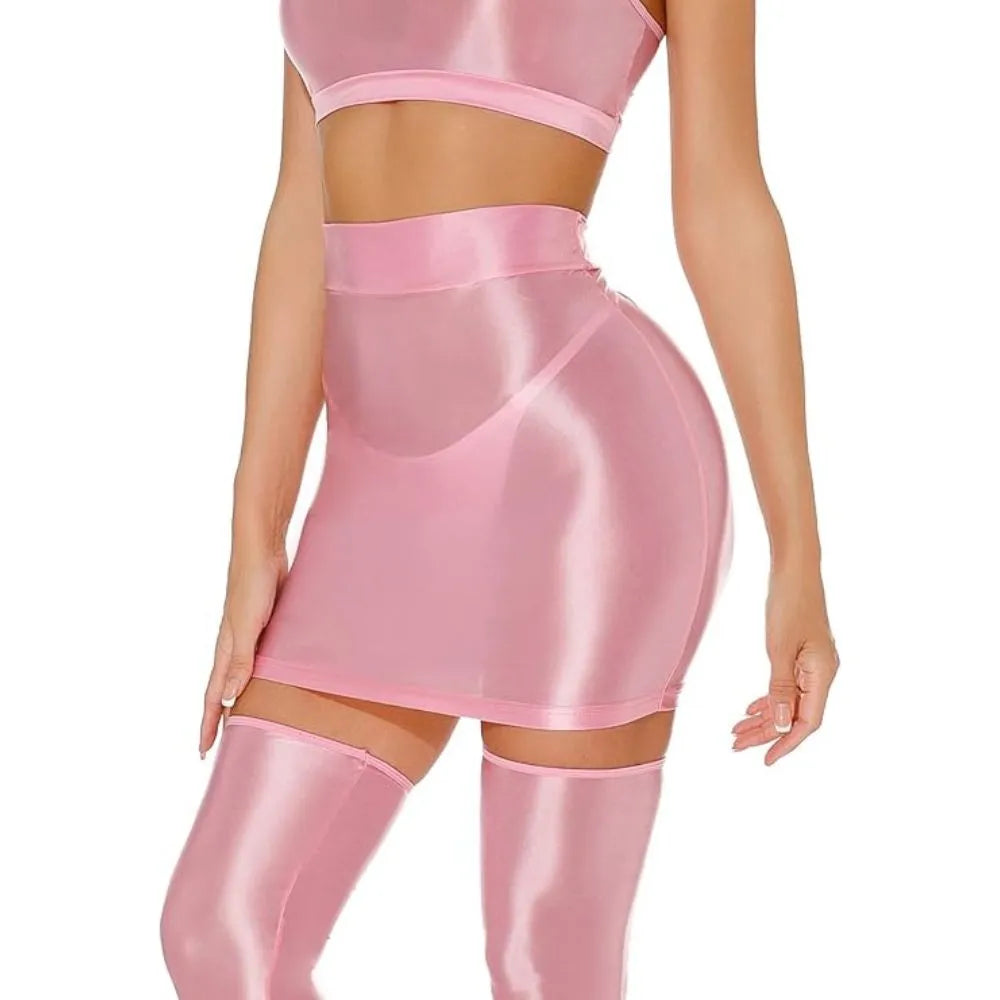 Nylon Spandex Mini Skirt for Women