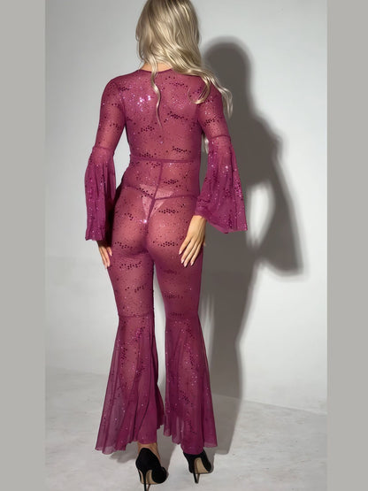 Elegant Cut-Out Shinny Jumpsuit